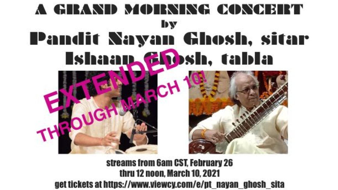 Pt. Nayan Ghosh, sitar with Ishaan Ghosh, tabla: Recital of Morning Ragas