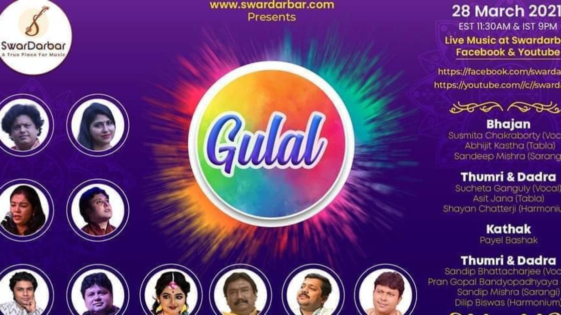 Gulal - Indian Classical Music & Dance Festival of Spring - a full 24 hours with 11 great artists!