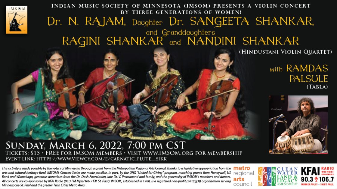 Hindustani Violin Quartet - N Rajam Sangeetha Ragini Nandini