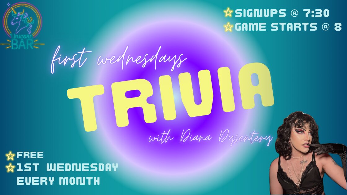 Queer Trivia Wednesdays with Diana Dysentery - PRIDE EDITION