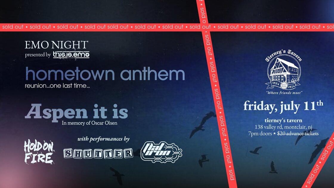 t.i.e presents: emo night | hometown anthem reunion show [ SOLD OUT ]