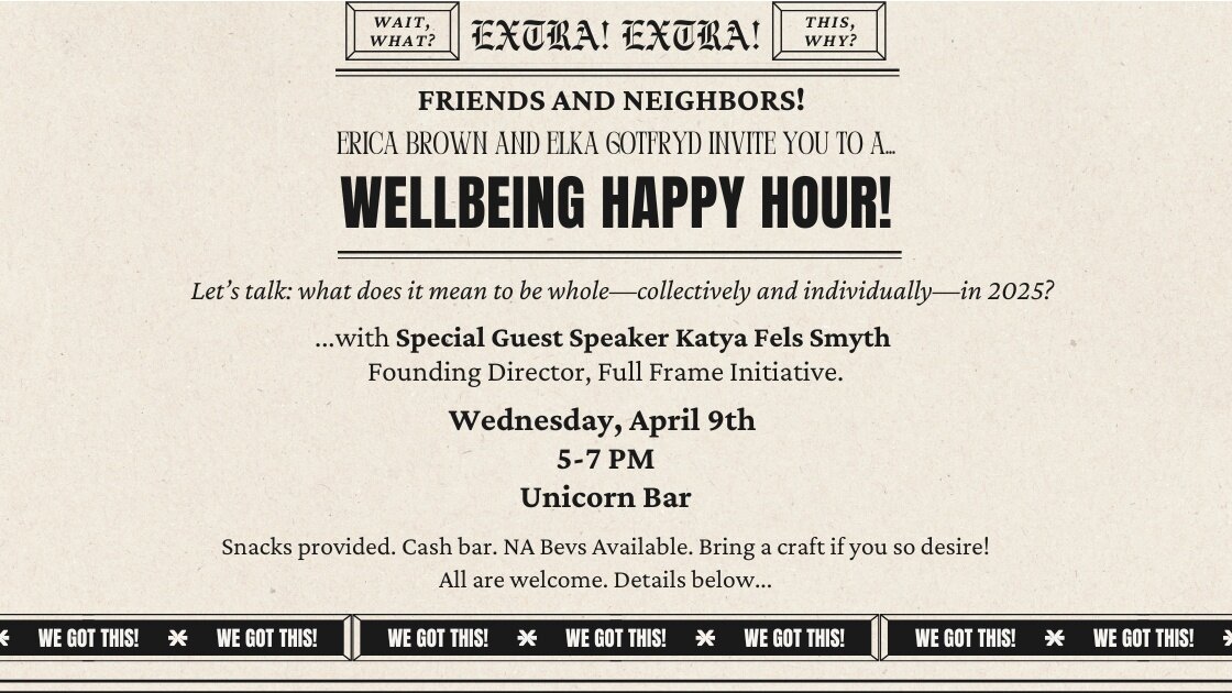 Erica Brown & Elka Gotfryd present: A Well-Being Happy Hour